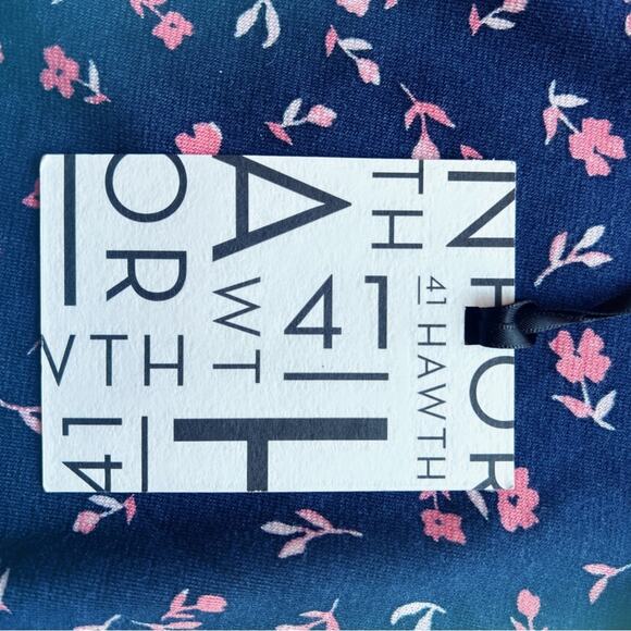 41 Hawthorn Stitch Fix Dress Size Medium Navy and Pink Floral Faux Wrap NWT - Picture 7 of 7